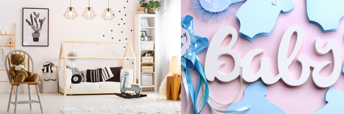 Baby Room Decor with cut out of the word Baby