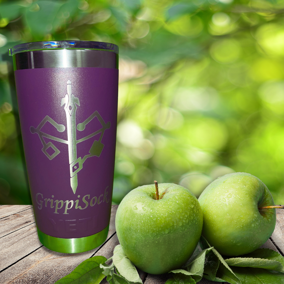 Engraved Stainless steel tumbler with apples