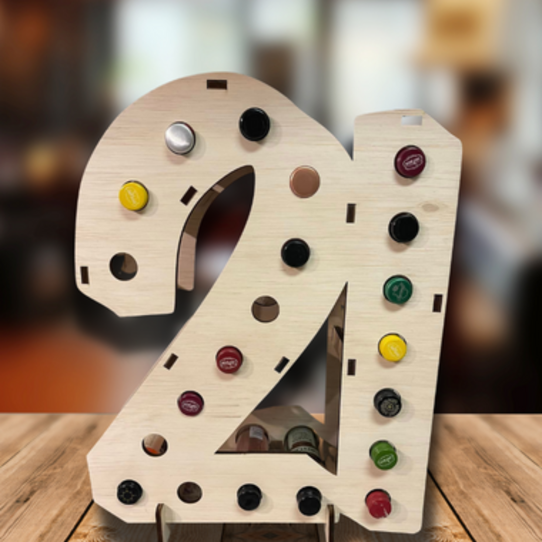 Custom number sign 21- wood